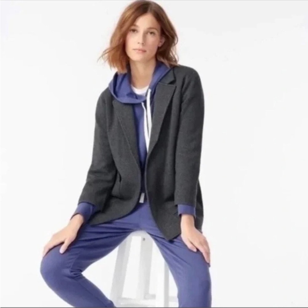 J.Crew Sophie Open Front Sweater Blazer Gray Merino Wool